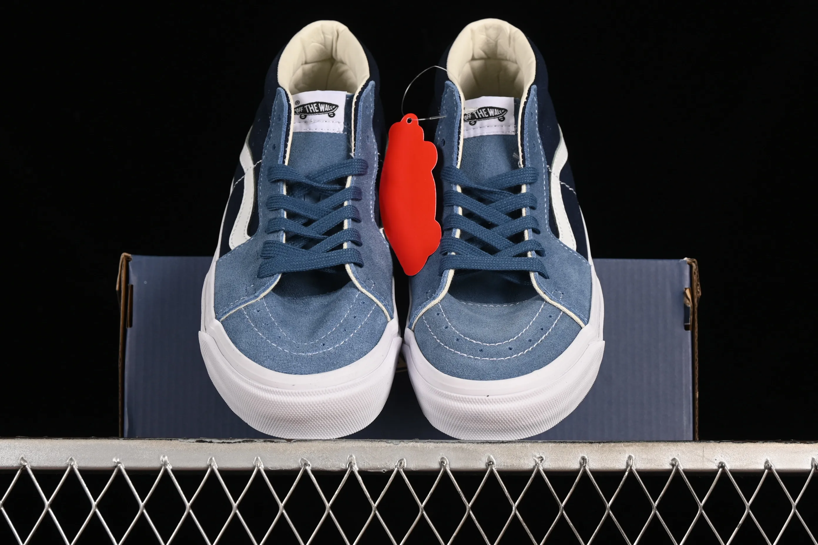 All categories Vans Vans series Vans Mid Vans Sk8-Mid Reissue 83 high-end branch blue stitching suede casual retro skateboard shoes VN000CQQDWR